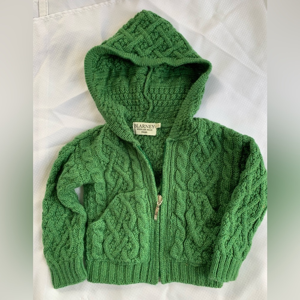 ✨SOLD✨ Blarney Woolen Mills Ireland Green Zip Up Toddler Sweater 1-2 years